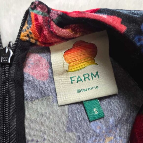 S Farm Rio x Anthropologie Banana Sky velvet mini dress (with flaw) - Picture 6 of 14